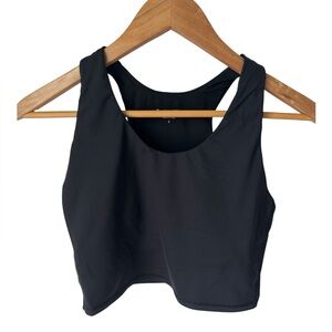 Athleta Black Long Line Racerback Sports Bra